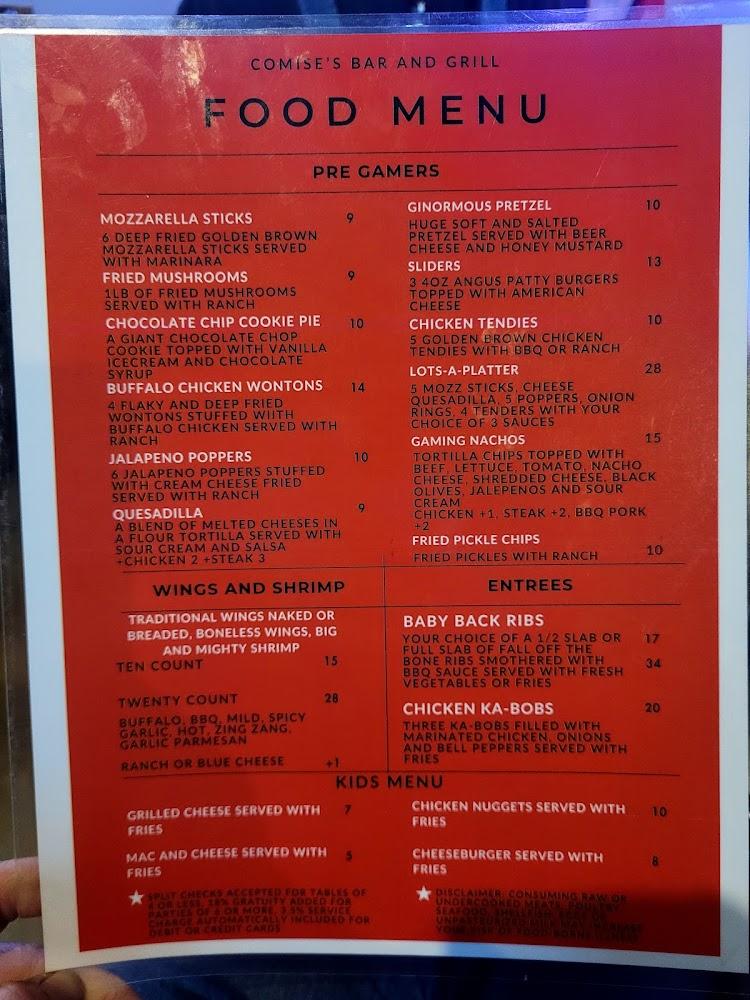 Comise's Bar and Grill Menu image 3